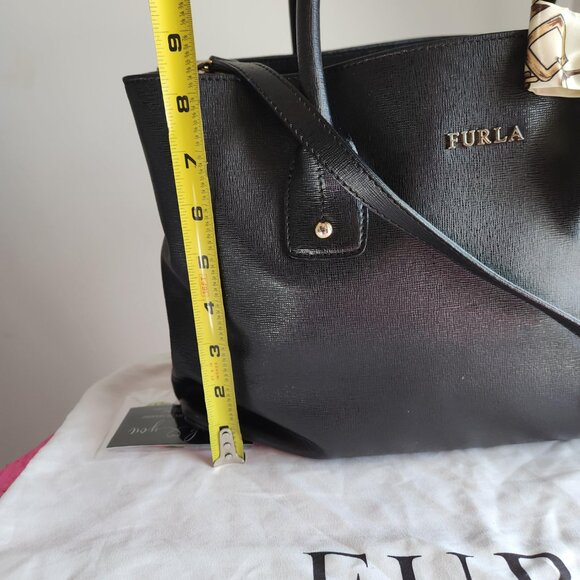 Furla Black Saffiano Leather 5 pc tote set EUC - Picture 5 of 15